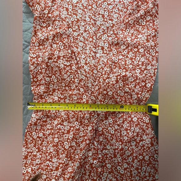 Abercrombie & Fitch | Burnt Red Floral Wrap Dress | Size XL - Picture 9 of 9